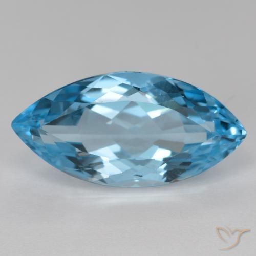 16.33ct Naturel Bleu Suisse Topaze, Marquise, VVS-VS