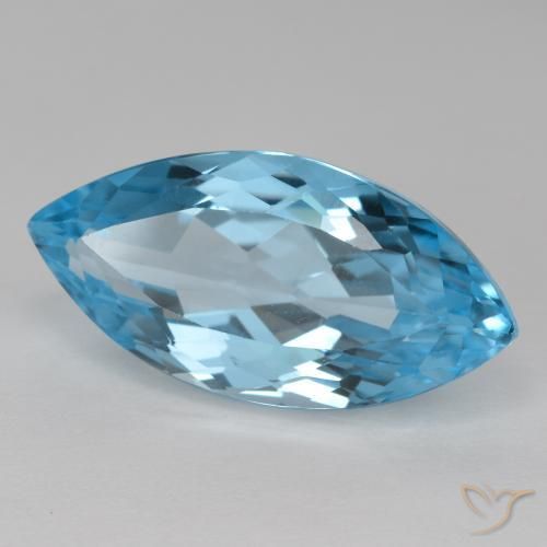 Topaze Bleu Suisse naturelle Marquise, 16.33 ct, VVS-VS