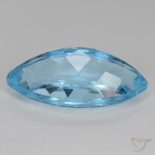 Topaze Bleu Suisse naturelle Marquise, 16.33 ct, VVS-VS