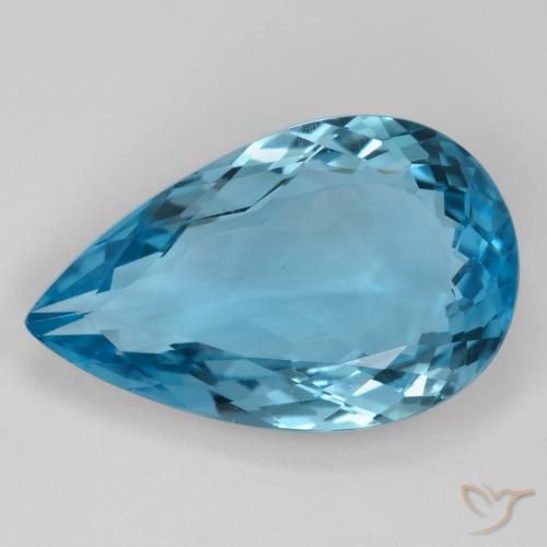 16.70ct Naturel Bleu Suisse Topaze, En forme de poire, VVS-VS