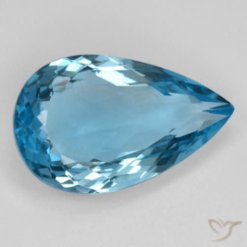 Topaze Bleu Suisse naturelle En forme de poire, 16.70 ct, VVS-VS