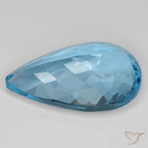 Topaze Bleu Suisse naturelle En forme de poire, 16.70 ct, VVS-VS