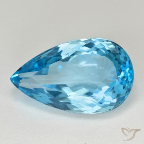 Topaze bleue naturelle en forme de poire, 15,94 ct, VVS-VS
