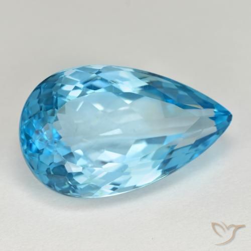 Topaze bleue naturelle en forme de poire, 15,94 ct, VVS-VS
