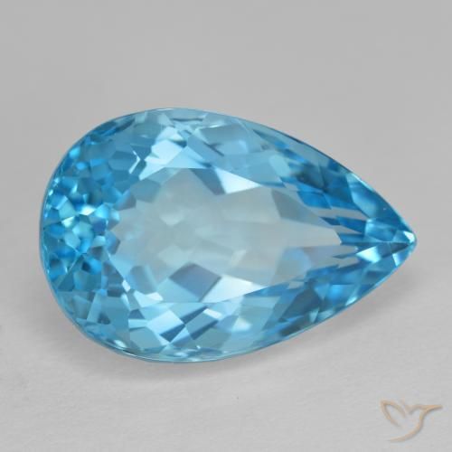 Topaze Bleu Suisse naturelle En forme de poire, 16.77 ct, VVS