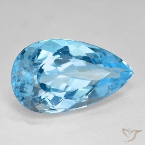 Topaze Bleu Suisse naturelle En forme de poire, 21.44 ct, VS
