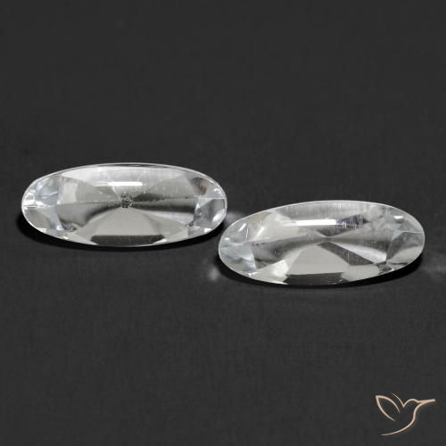 2.55ctw Naturel Blanc clair Topaze, ovale, Transparent