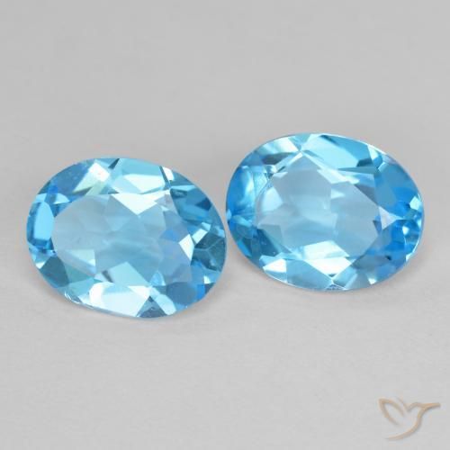 3.85ctw Naturel Bleu ciel Topaze, ovale, VS