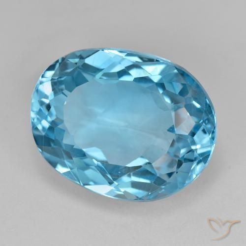 Topaze Bleu Suisse naturelle ovale, 19.96 ct, VS