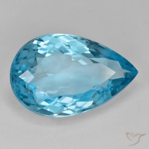 Topaze Bleu Suisse naturelle En forme de poire, 21.08 ct, VS