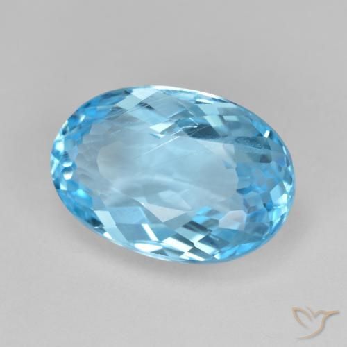 Topaze Bleu Suisse naturelle ovale, 11.58 ct, VS