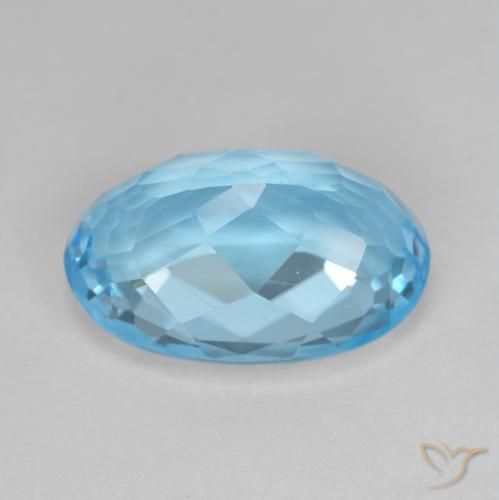 Topaze Bleu Suisse naturelle ovale, 11.58 ct, VS