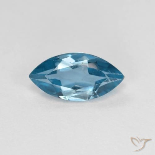 Topaze Bleu Suisse naturelle Marquise, 1.26 ct, VS