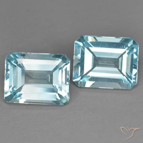 Shop natural 7.39ct Bleu ciel Topaze gems, Octogone / coupe Émeraude, from Brésil at GemSelect. In stock, global shipping!