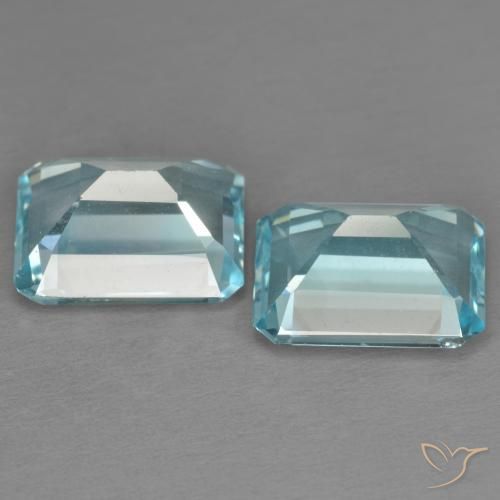 Shop natural 7.39ct Bleu ciel Topaze gems, Octogone / coupe Émeraude, from Brésil at GemSelect. In stock, global shipping!