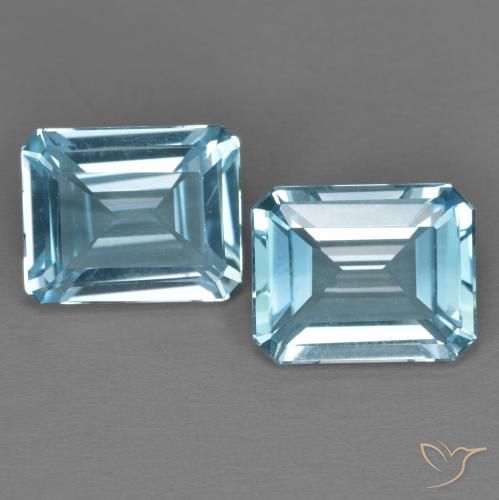 Shop natural 6.99ct Bleu ciel Topaze gems, Octogone / coupe Émeraude, from Brésil at GemSelect. In stock, global shipping!