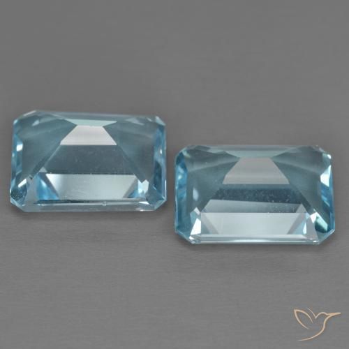 Shop natural 6.99ct Bleu ciel Topaze gems, Octogone / coupe Émeraude, from Brésil at GemSelect. In stock, global shipping!