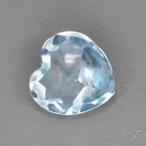 2.19ct Naturel Bleu ciel Topaze, Cœur, Transparent