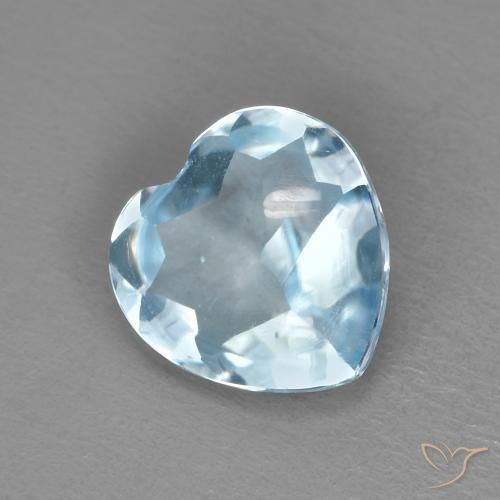 Topaze Bleu ciel naturelle Cœur, 2.19 ct, Transparent
