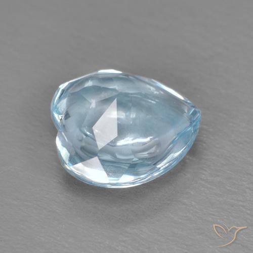 Topaze Bleu ciel naturelle Cœur, 2.19 ct, Transparent