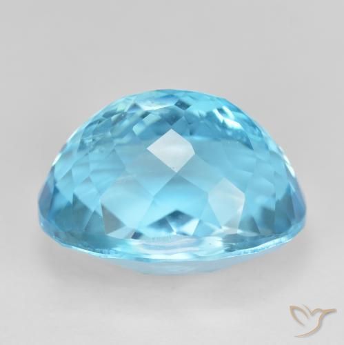 Topaze Bleu Suisse naturelle ovale, 24.17 ct, VS
