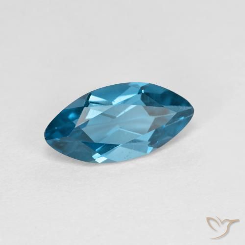 Topaze Bleu Londres naturelle Marquise, 1.36 ct, VS