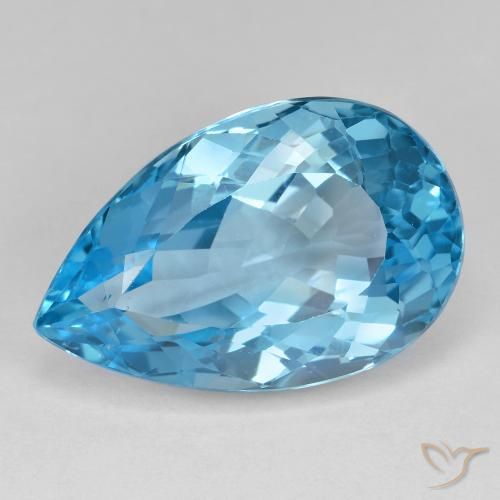 26.23ct Naturel Bleu ciel Topaze, En forme de poire, VVS-VS