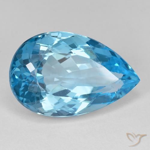 Topaze Bleu ciel naturelle En forme de poire, 26.23 ct, VVS-VS