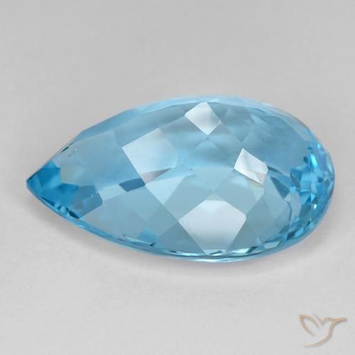 Topaze Bleu ciel naturelle En forme de poire, 26.23 ct, VVS-VS