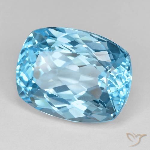 Topaze Bleu ciel naturelle Coussin, 25.71 ct, VVS-VS