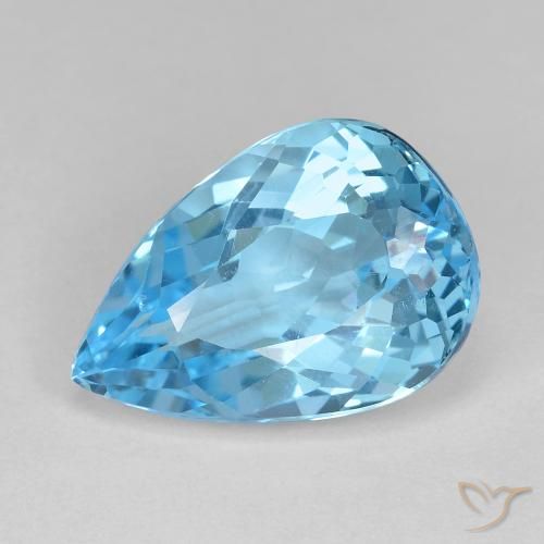 12.05ct Naturel Bleu ciel Topaze, En forme de poire, VVS-VS
