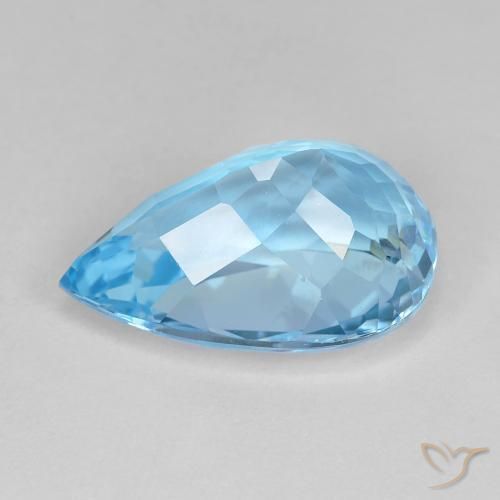 Topaze Bleu ciel naturelle En forme de poire, 12.05 ct, VVS-VS