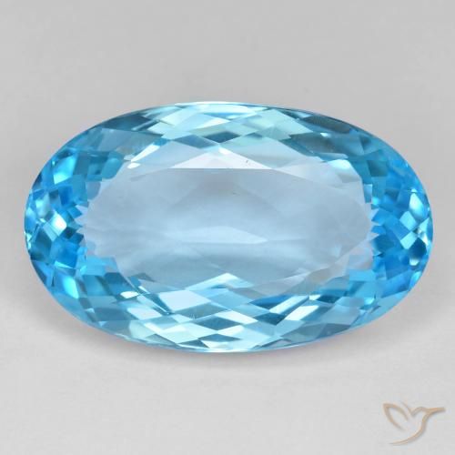 29.65ct Naturel Bleu ciel Topaze, ovale, VVS-VS