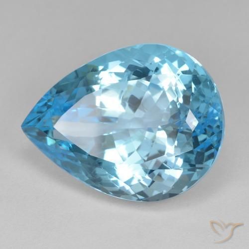 Topaze Bleu Suisse naturelle En forme de poire, 25.31 ct, VVS-VS