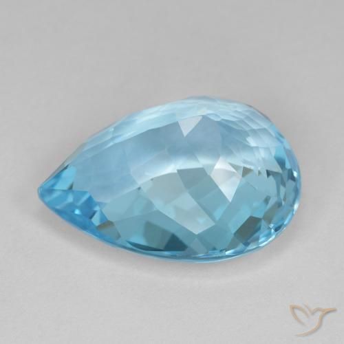 Topaze Bleu Suisse naturelle En forme de poire, 14.22 ct, VVS-VS