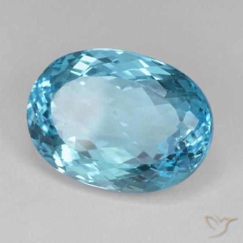 Topaze Bleu Suisse naturelle ovale, 16.59 ct, VVS-VS