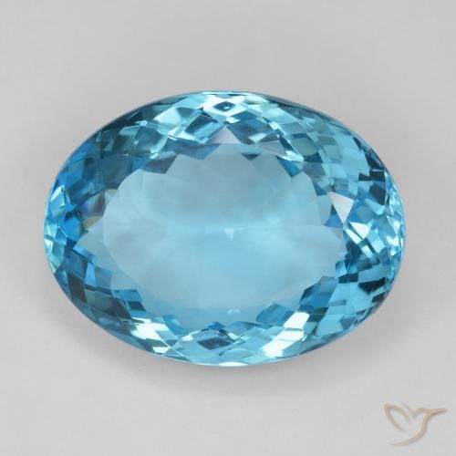 Topaze Bleu Suisse naturelle ovale, 26.21 ct, VVS-VS