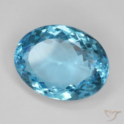 Topaze Bleu Suisse naturelle ovale, 26.21 ct, VVS-VS