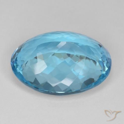Topaze Bleu Suisse naturelle ovale, 26.21 ct, VVS-VS