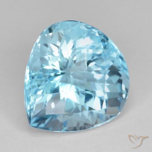 Topaze Bleu Suisse naturelle En forme de poire, 18.11 ct, VVS-VS