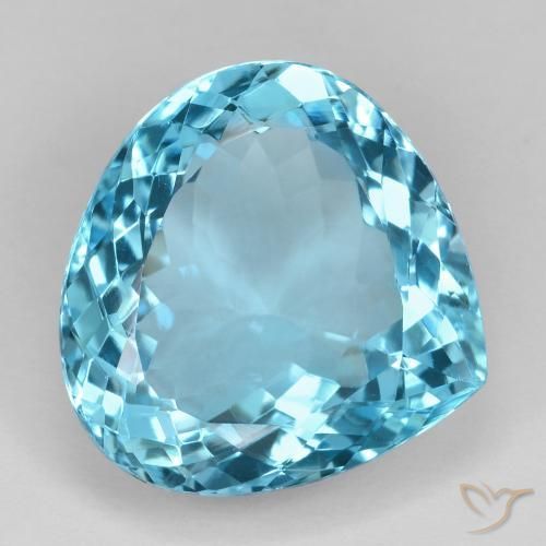 Topaze Bleu Suisse naturelle En forme de poire, 19.02 ct, VVS