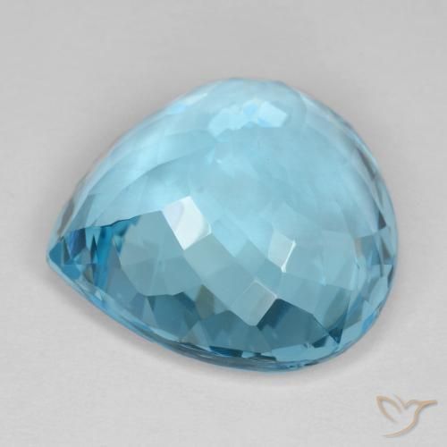 Topaze Bleu Suisse naturelle En forme de poire, 19.02 ct, VVS