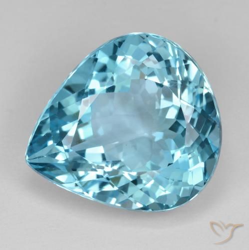 21.31ct Naturel Bleu Suisse Topaze, En forme de poire, VVS-VS