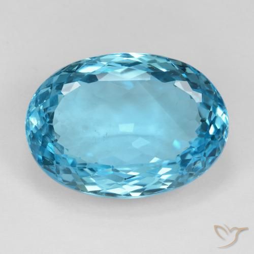Topaze Bleu Suisse naturelle ovale, 24.69 ct, VS