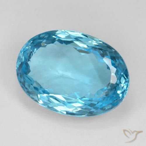 Topaze Bleu Suisse naturelle ovale, 24.69 ct, VS