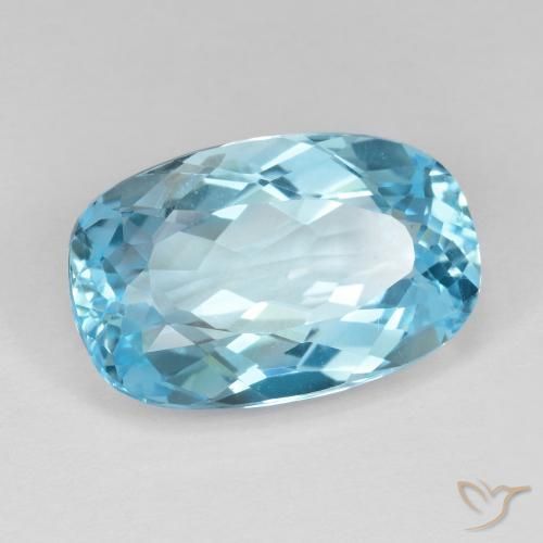Topaze Bleu Suisse naturelle Coussin, 12.60 ct, VVS