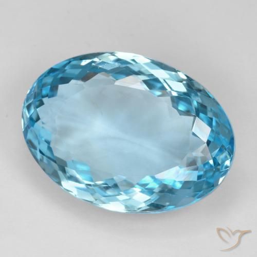 Topaze Bleu Suisse naturelle ovale, 27.65 ct, VVS