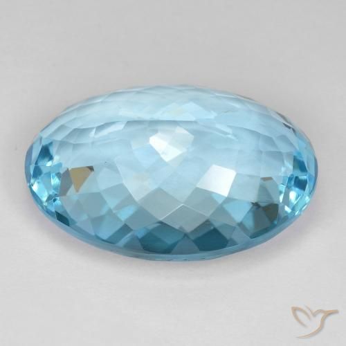 Topaze Bleu Suisse naturelle ovale, 27.65 ct, VVS