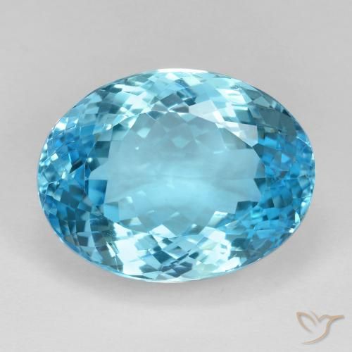 Topaze Bleu Suisse naturelle ovale, 26.73 ct, VVS