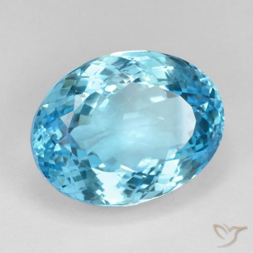 Topaze Bleu Suisse naturelle ovale, 26.73 ct, VVS
